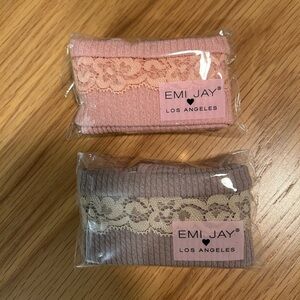 Emi Jay Infinity Headbands in Blush Pink & Grey Smoke NWT